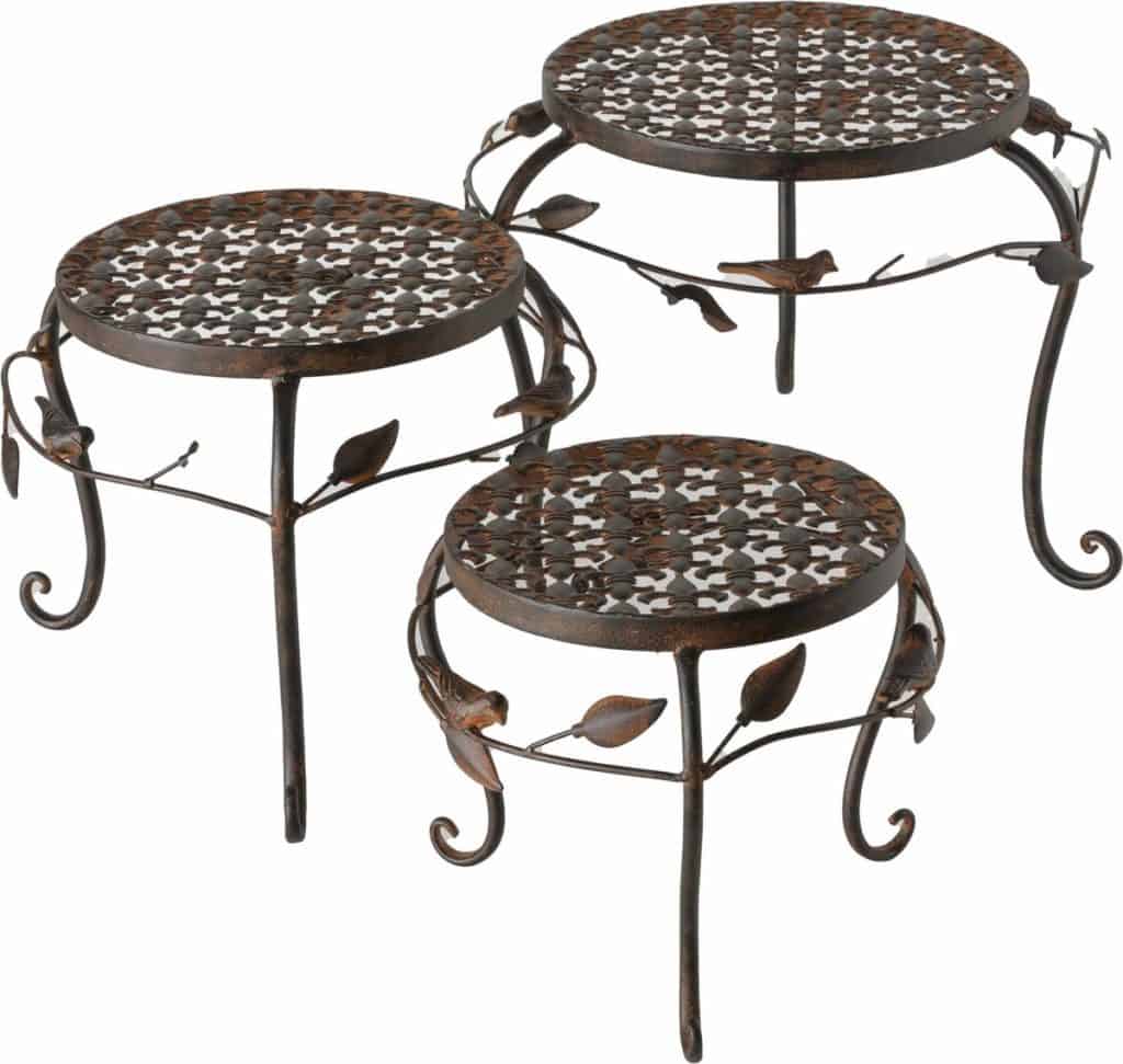 Set van drie mooie ronde plantentafels- Bellatio Decorations Avis set detail