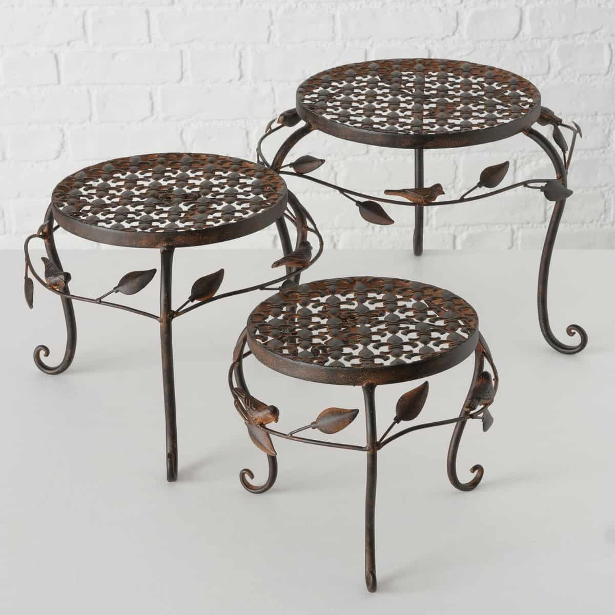 Set van drie mooie ronde plantentafels- Bellatio Decorations Avis set