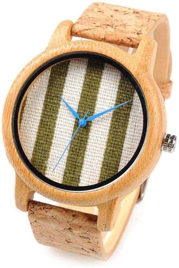 Leukste kurk horloge met bamboe wijzerplaat: HWCOO
